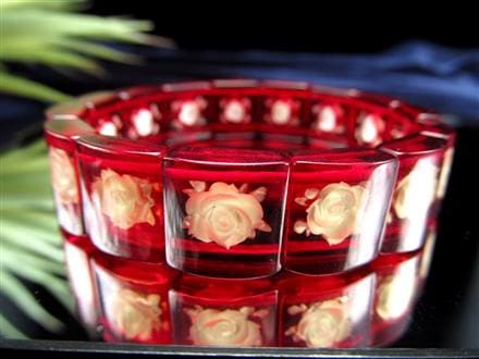 ✴️ バルト海産アンバー 琥珀 天然石 薔薇 インタリオ バングル