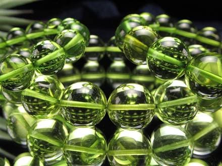 鑑別書付き★4Aグリーンアンバー【天然琥珀】ブレス グリーンアンバー（琥珀） ラウンド12mm 1連（ブレス）｜天然石ビーズ