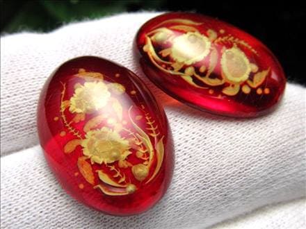 琥珀　彫り絵　念珠 ☆職人が創り出す芸術作品☆極上天然アンバー使用☆健康と長寿の象徴