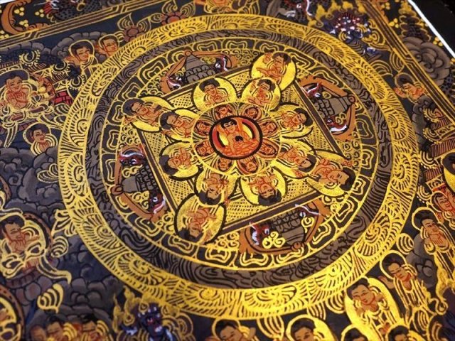 ◇貴重な本物・曼荼羅（マンダラ）◇手書きの精密画◇1点物◇チベット