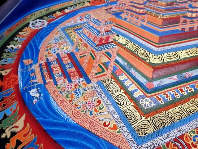 ◇現地より直送！僧侶・タンカ絵師による肉筆◇貴重な本物・曼荼羅