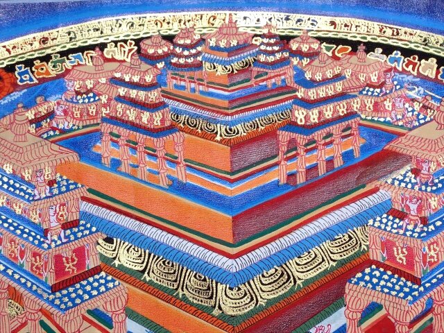 ◇現地より直送！僧侶・タンカ絵師による肉筆◇貴重な本物・曼荼羅