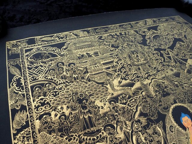 ◇現地より直送！職人による肉筆◇貴重な本物・曼荼羅（マンダラ