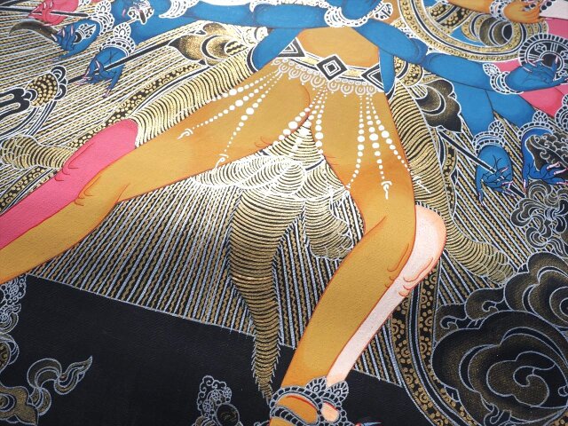 2177様感謝‼️超絶の画力‼️「団扇と二輪草を持つ麗人粉本絵手本紙本肉筆無落款一点 ◇現地より直送！職人による肉筆◇貴重な本物・曼荼羅（マンダラ
