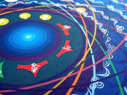 タンカ　チベット直筆人体図　ドクロ タンカ チベット直筆人体図 ドクロ