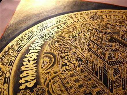 ◇現地より直送！僧侶・タンカ絵師による肉筆◇貴重な本物・曼荼羅