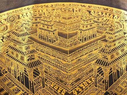 タンカ 仏画 肉筆 仏教美術 チベット マンダラ 約75㎝×約58㎝ 美品。 店頭展示中 僧侶・タンカ絵師による肉筆 曼荼羅 / マンダラ 精密