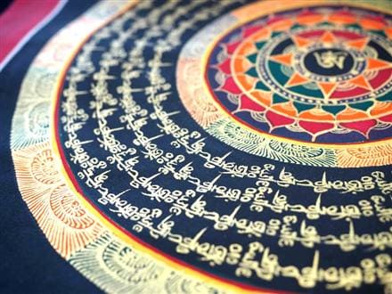 チベット仏教 曼荼羅 タンカ 肉筆コットンキャンパス手書き ◇現地より直送！僧侶・タンカ絵師による肉筆◇貴重な本物・曼荼羅