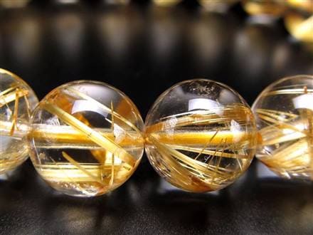 針美しさと透明度抜群　高品質　ゴールドルチルブレスレット　2 ◇ルチルの王道!!◇極太タイチン針◇黄金の輝き＆ルチル際立つ透明感