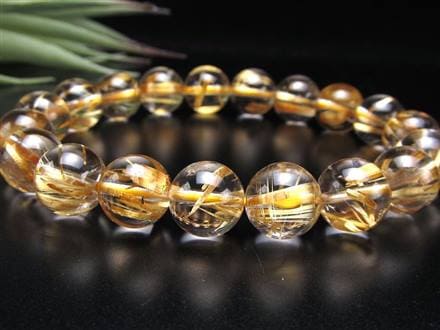 高品質 透明感たっぷり ゴールドルチルブレスレット 約10mm 内径16cm 高品質 透明感たっぷり ゴールドルチルブレスレット 約10mm 内径16cm