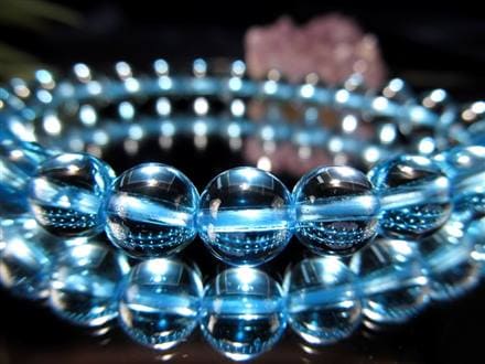 厳選 高品質】スカイブルートパーズ 叩き込ん 10mm ブレスレット 