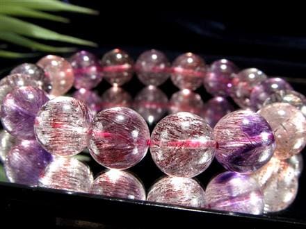 ★液体インクルージョンスーパーセブン 7ミリ珠ブレスレット(珍品 SA) スーパーセブン 12mmブレスレット