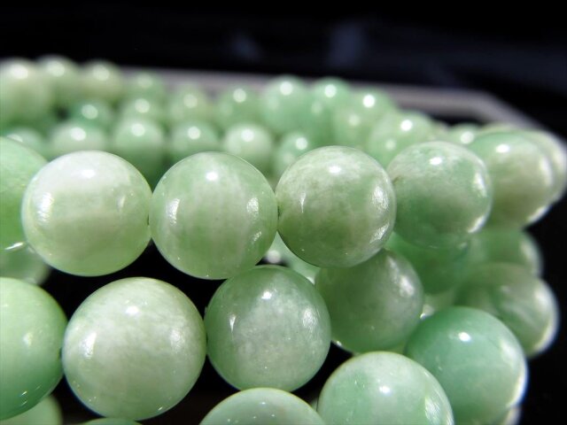 激レア！【一点物】希少 高品質 グリーンムーンストーン 11mm ブレスレット プレミアム/最高品質]マダガスカル産グリーンファントムクォーツ