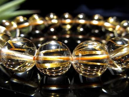 200A！透明、極金板、金針ビッシリ✧ゴールドタイチンルチルバングル 