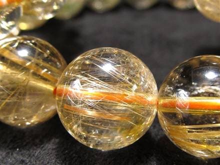 ゴールドルチルクォーツ ブレスレット 9.5-9.8mm 内径16cm 金針 ◇今だけこの価格!!次回未定!!◇繊細に輝く金針◇金運・勝負運の象徴