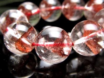 【コレクターズアイテム】赤水晶 12mm珠 天然レッドクリスタル(レッドガーデン、レッドファントム
