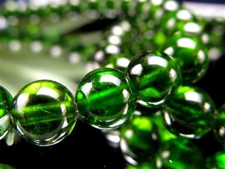 【高品質】クロムダイオプサイトブレスレット°・*:.。 高品質]クロムダイオプサイトブレスレット（約7.5mm玉） - 埼玉