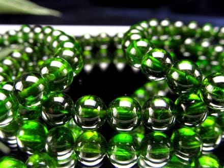 クロムダイオプサイトと天然翡翠の2連ブレスレット14kgf クロムダイ