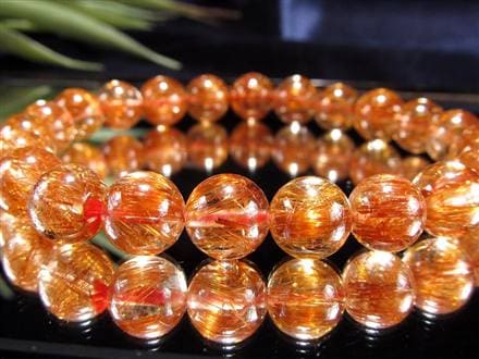 ◇最高級品質！5Aグレード◇炎のように輝くオレンジ針◇澄み渡る水晶