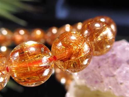 ◇最高級品質！5Aグレード◇炎のように輝くオレンジ針◇澄み渡る水晶