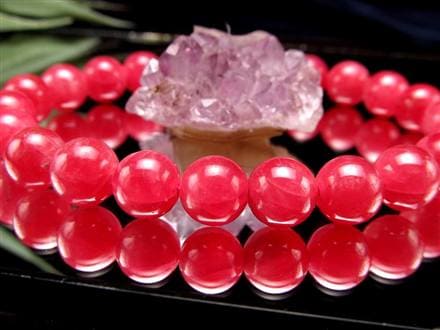 高品質ピンクロードナイト薔薇のような上品さと華やかさ 薔薇輝石 7A   8mm ◇真紅に染まる高貴な輝き◇美結晶質＆濃色レッドピンク◇薔薇の