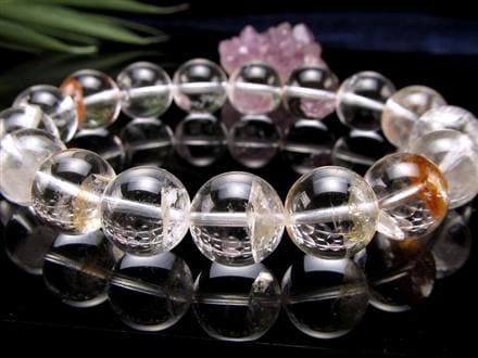 ルチルクオーツ　ライモナイト　パワーストーンブレスレット　内径約18cm ルチルクオーツ ライモナイト パワーストーンブレスレット 内径