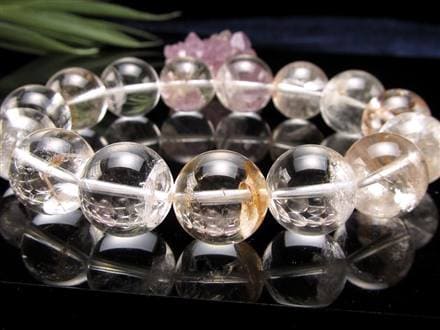 ◇満足品質！◇超透明感×貫入水晶◇ライモナイト入りの珠も◇数