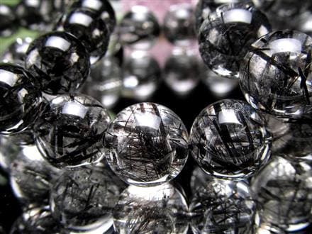 ☆最上級のクリア水晶×黒針☆存在感抜群！太針＆繊細針MIX☆最強勝ち運