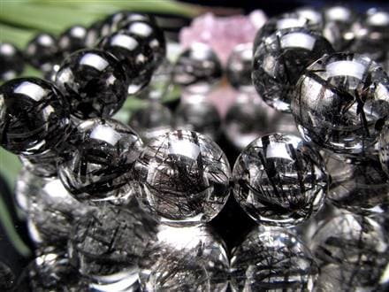 ☆最上級のクリア水晶×黒針☆存在感抜群！太針＆繊細針MIX☆最強勝ち運