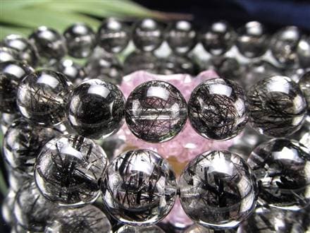 ☆最上級のクリア水晶×黒針☆存在感抜群！太針＆繊細針MIX☆最強勝ち運