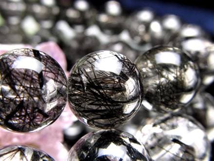 ☆最上級のクリア水晶×黒針☆存在感抜群！太針＆繊細針MIX☆最強勝ち運