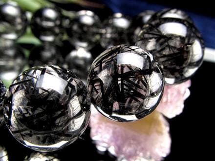 ☆最上級のクリア水晶×黒針☆存在感抜群！太針＆繊細針MIX☆最強勝ち運