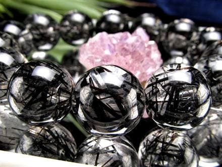 ☆最上級のクリア水晶×黒針☆存在感抜群！太針＆繊細針MIX☆最強勝ち運