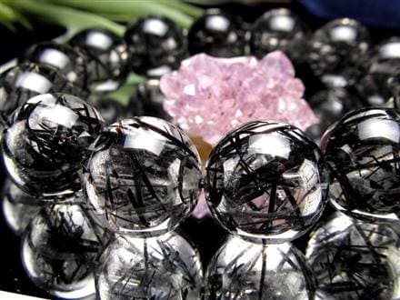 ☆最上級のクリア水晶×黒針☆存在感抜群！太針＆繊細針MIX☆最強勝ち運