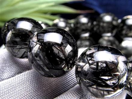 ☆最上級のクリア水晶×黒針☆存在感抜群！太針＆繊細針MIX☆最強勝ち運