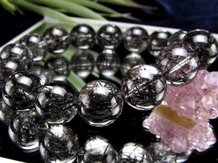 ☆最上級のクリア水晶×黒針☆存在感抜群！太針＆繊細針MIX☆最強勝ち運