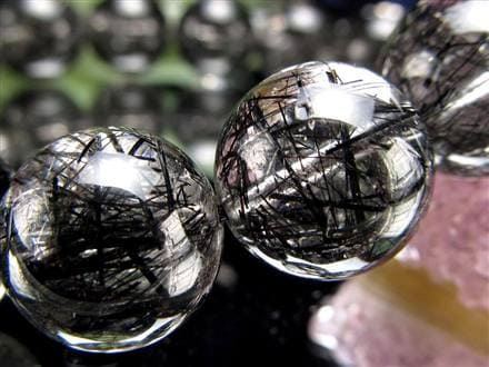 ☆最上級のクリア水晶×黒針☆存在感抜群！太針＆繊細針MIX☆最強勝ち運