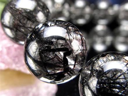 ☆最上級のクリア水晶×黒針☆存在感抜群！太針＆繊細針MIX☆最強勝ち運