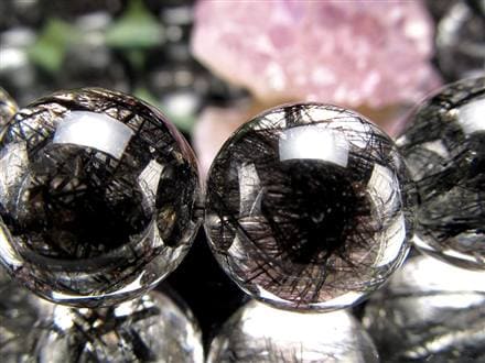 ☆最上級のクリア水晶×黒針☆存在感抜群！太針＆繊細針MIX☆最強勝ち運