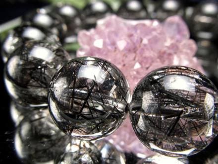 ☆最上級のクリア水晶×黒針☆存在感抜群！太針＆繊細針MIX☆最強勝ち運