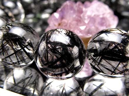 ☆最上級のクリア水晶×黒針☆存在感抜群！太針＆繊細針MIX☆最強勝ち運