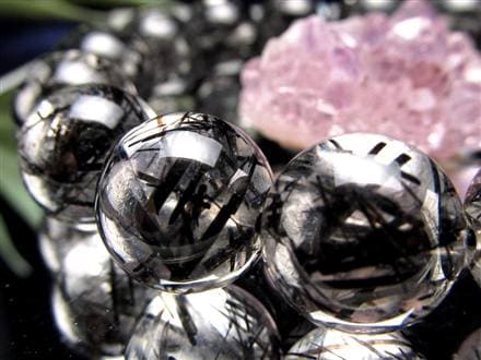 ☆最上級のクリア水晶×黒針☆存在感抜群！太針＆繊細針MIX☆最強勝ち運