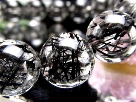 ☆最上級のクリア水晶×黒針☆存在感抜群！太針＆繊細針MIX☆最強勝ち運