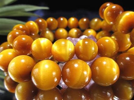 ☆得々2連☆金運の代表石☆【85cmタイガーアイ『虎目石』さざれ連