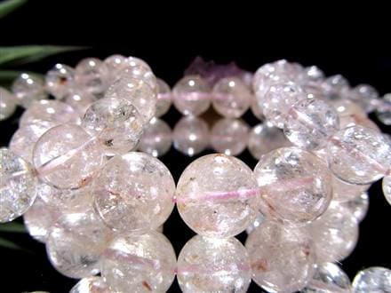 即購入可‼️限定1‼️高品質‼️珍ライラックカラーレインボークラック水晶✨ ☆一連☆染色☆ピンク(桃)カラー☆カラーレインボー水晶【爆裂