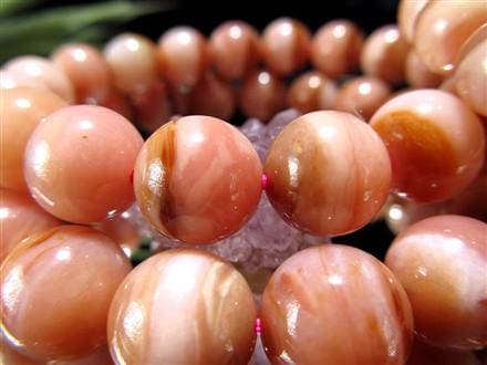 ◇希少石がお買い得価格！◇くっきりレース模様◇温かみのあるピンク