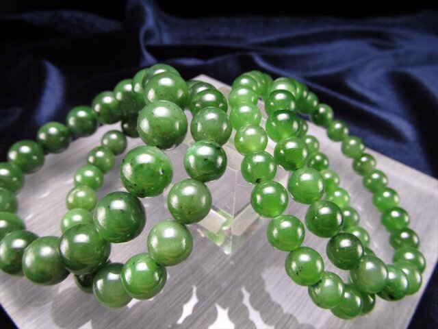 グリーンジェイド 手鏡 天然石 パワーストーン 猫 ジェイド