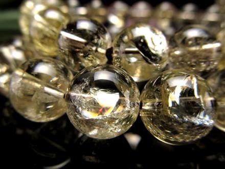 ゴールドルチル スモーキーシトリン ブレス 天然石 3A++]コンゴ産天然スモーキーシトリンブレスレット（約13mm玉