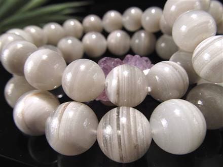 千層ホワイトガーデン大玉13.5㍉ブレスレット 欠き 