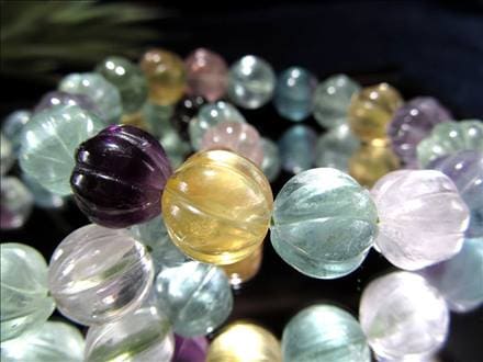 ◇極上！色とりどりのフローライト◇キュートなかぼちゃ型◇ころんと